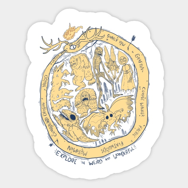 West Virginia Cryptids : Explore the Weird and Wonderful T-Shirt Sticker by Ballyraven